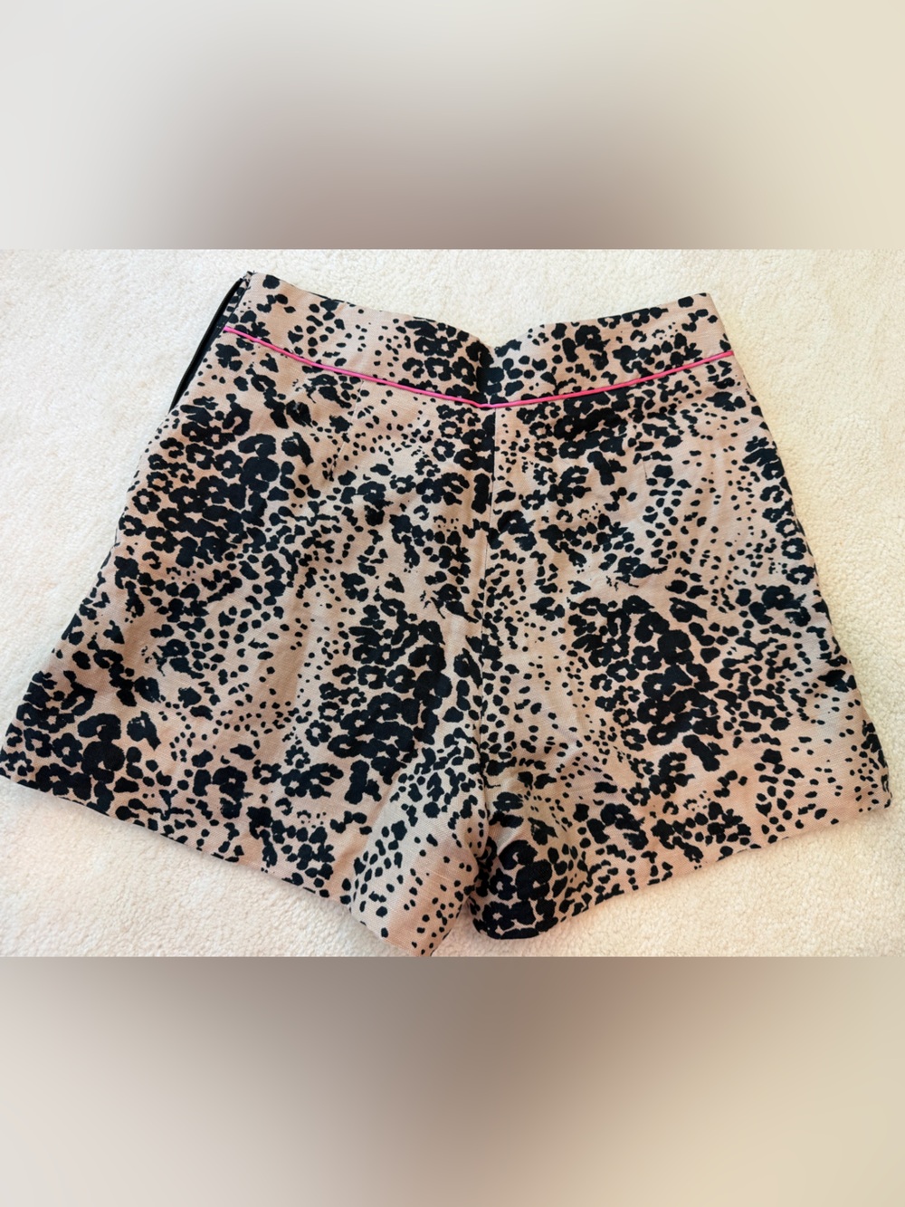 BNWOT J.Crew Leopard Print Women's Shorts with Pink Trim